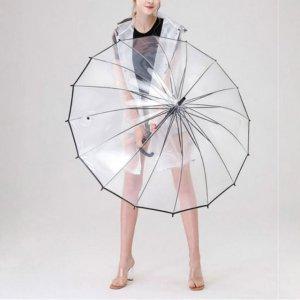 단우산 접이식 대형 튼튼한 강한내구성 비닐 방풍 방수 우산 골프 고급 시야확보 휴대용 16살대 투명