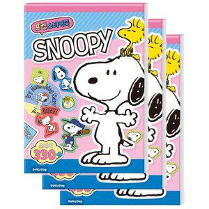스누피 귀여운 미니 스티커북 3P 다꾸 폰꾸 스꾸 데코