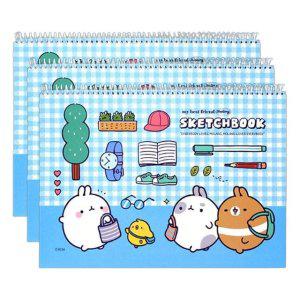 몰랑 두꺼운 스케치북 5탄 8절 랜덤 3P 초등 유아 그림 도화지 미술용품