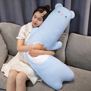 벨라솜 냉감 인형쿠션 애착인형 캐릭터 사계절 바디필로우 롱 쿠션 블루곰 핑크토끼 90cm