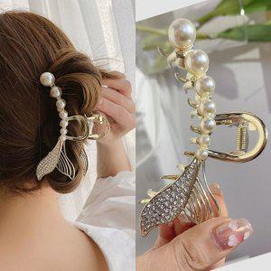 바나나핀 왕집게 헤어업스타일 진주핀