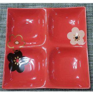 소스볼 4절 멜라민 찬기 반찬접시 나눔접시 레드 색상 1P