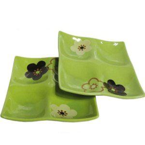 세라믹 반찬접시 세트 소스볼 나눔 접시 4절 22cm 2P