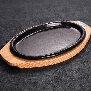 스테이크 조리팬 타원형 19cm 무쇠팬 코팅 팬 콘치즈 굽기용 주물팬