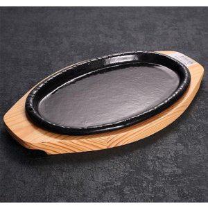 주물 타원팬 스테이크 조리팬 콘치즈 조리용 무쇠팬 33cm