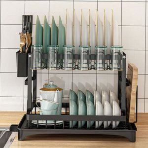 물빠짐 싱크대 식기 2단 건조대 주방 스테인리스 조립형