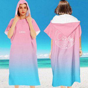 후드 물놀이 타올 커플 비치 입는 여행