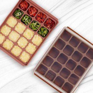 실리콘 트레이 소분 이유식 보관 뚜껑 큐브 용기