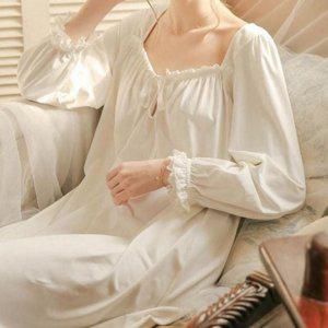 팔 긴 파자마 빅사이즈 실크 레이스 여성 잠옷