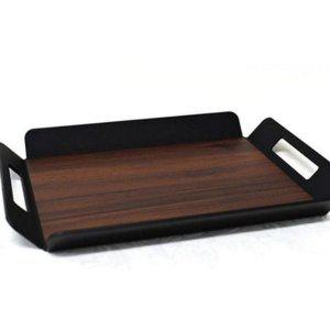 쟁반 우드 서빙 트레이 미끄럼 카페 논슬립 다용도 손잡이