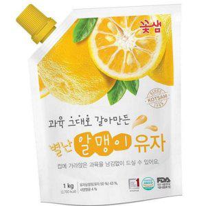 차 간편 유자 과일청 알맹이 에이드 1kg 자청