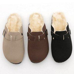 슬리퍼 여성 털 코르크 스웨이드 겨울 기모 털신