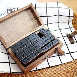 스탬프 빈티지 나무 알파벳 우드 다꾸 영문 숫자