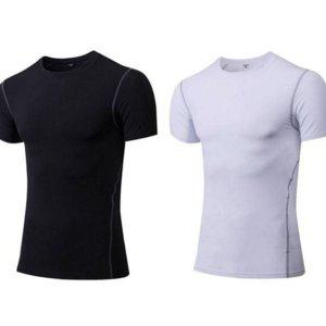 폴리에스터 여름 머슬핏 반팔 티셔츠 헬스 남성 라운드