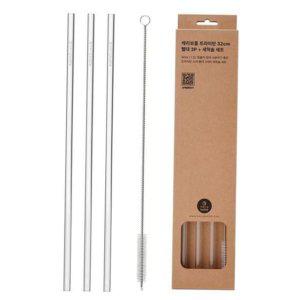 긴음료 다회용 트라이탄 음료용 빨대 세척솔 휴대용 아이스 재사용