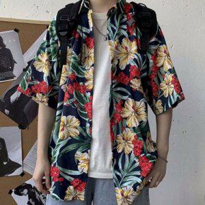 반팔 여름 휴양지 남성 트로피컬 빅사이즈 셔츠 하와이안