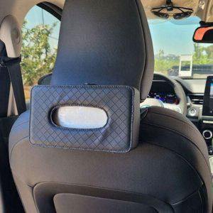 케이스 티슈 핸드타올 휴지 차량용 헤드레스트 가죽 사각