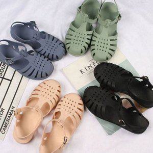 고무 샌들 젤리 가벼운 워터 바캉스 여성 로마식