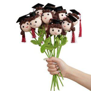 귀여운 꽃다발 니트 선물 수제 학사모 인형 졸업