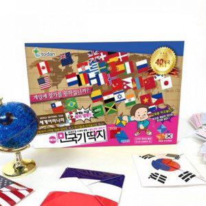 교육용 어린이 딱지 학습용 국기 종이 나라별