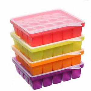 육수 용기 베이킹 사각 실리콘 뚜껑 아이스큐브 얼음틀 푸딩
