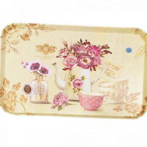 로맨틱 꽃무늬 직사각 식탁용 다용도 쟁반 멜라민
