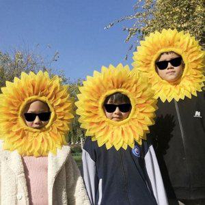 학예회 가면 단체 재미 해바라기 얼굴 코스튬 머리띠
