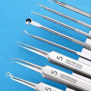 핀셋 뾰루지 스테인리스 피지 도구 압출기 피부 블랙헤드 압출