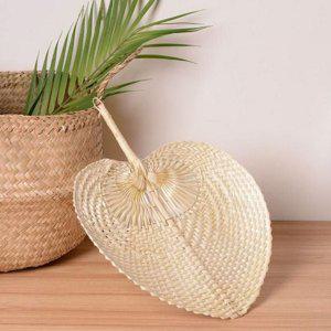 왕골 수제 부채 여름 핸드메이드 라탄 휴대용