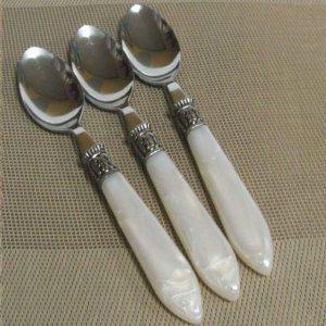 디저트 스푼 세트 아이스크림 커트러리 아이보리색 티스푼 3P