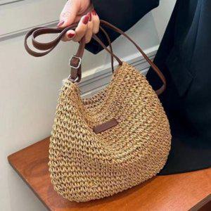 여름 왕골 망사 크로스백 비치 바캉스 라탄 가방