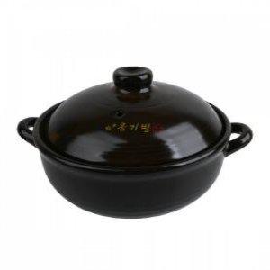 국산 황토 도자기 손잡이 뚝배기 내열냄비 - 대