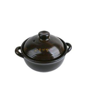 국산 황토 도자기 손잡이 뚝배기 내열냄비 - 소