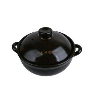 국산 황토 도자기 손잡이 뚝배기 내열냄비 - 중