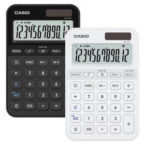 카시오 컬러 계산기 MS-20YC 미니탁상형 (1개) 블랙 화이트 신제품