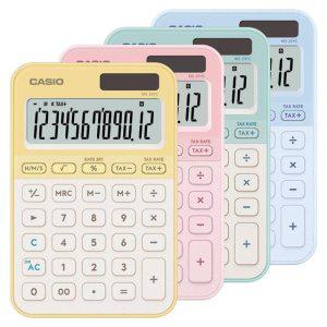 카시오 컬러 계산기 MS-20YC 미니탁상형(1개) 파스텔