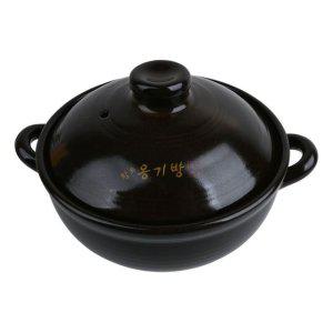 국산 황토 도자기 손잡이 뚝배기 내열냄비 - 중