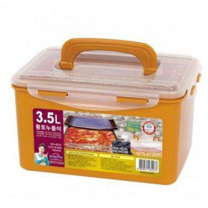 밀폐용기 3.5L 용기 정리 황토 반찬통 김치통 냉장고