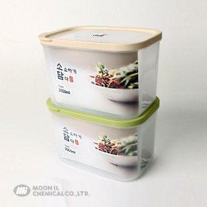 밀폐용기 매직크린 그린 소담직사각 6호