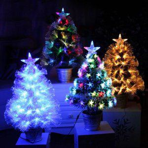 크리스마스 반짝이 조명 60cm 광섬유 실내 트리세트