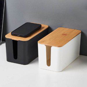 우드 인테리어 멀티탭정리함 먼지방지 보관함 소형