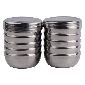 스텐 밥 공기세트 10개 업소용 식당 스뎅그릇 밥공기뚜껑