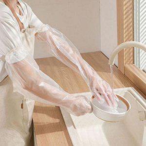 일회용 주방 위생용 다용도 긴 청소용 장갑 비닐 팔꿈치