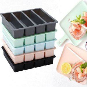 실리콘 스틱 사각 가정용 제빙틀 4구 주방용 얼음틀
