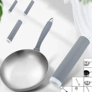 프라이팬 실리콘 뜨거운 덮개 안전 냄비 단열 손잡이