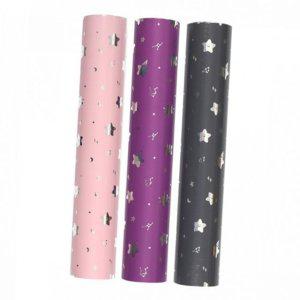 선물 포장지 대용량 은색별 메탈릭 롤 크리스마스 기프트