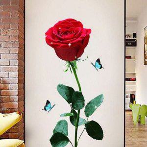 포인트 거실 장미 나비장식 침실 스티커 벽 홈데코