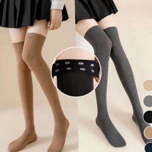 여성 겨울 오버 니삭스 실리콘 무지 데일리 쫀쫀한