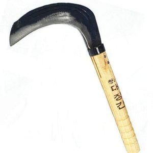 잡초제거 작업용 풀베기 강철낫 두꺼운 주물낫 수확용 농기구