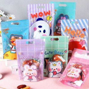 지퍼 식품 귀여운 다용도 백 비닐 투명 손잡이